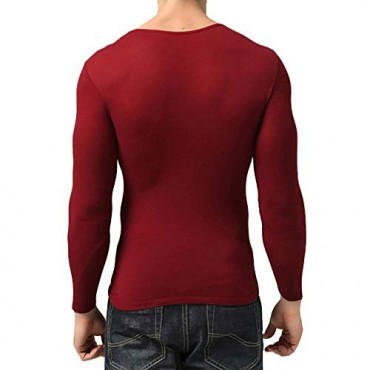 Men's Ultra Thin Thermal Underwear Set Stretch 2PC Long John Set Warm Base Layer