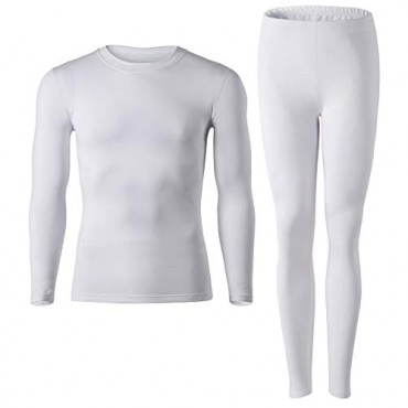 MOLLDAN Men’s Thermal Underwear Baselayer Long Johns Tops & Bottom Set with Fleece Lined
