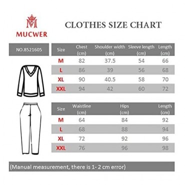 Mucwer Men's Thermal Underwear Knitting Cotton Soft Sleepwear 2 Set (XXS-XL)