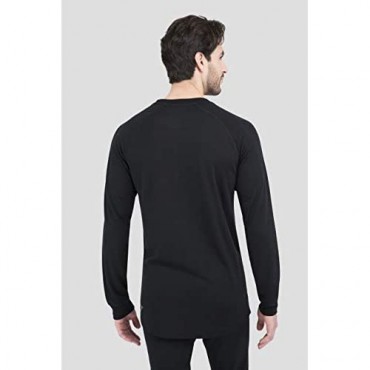 Terramar Sports Mens 2-Layer Authentic Thermal Crew Shirt Black S