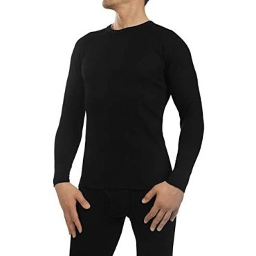 Thermal Underwear for Men Mens Long Johns Set Fleece Lined Long Sleeve Thermals Black