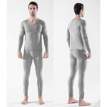 Thermal Underwear for Men Thin Fleece Lined Thermals Men's Base Layer Long John Set Winter Warm Top & Bottom