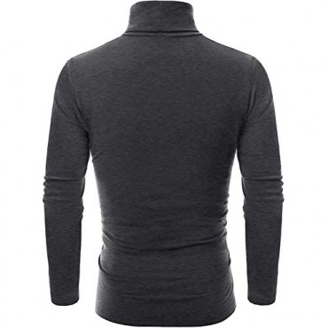 UUANG Men's Casual Slim Fit Thermal Turtleneck T Shirts Basic Knitted Pullover Sweaters