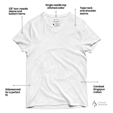 Aiden Parker Men's Breathable Ultra Soft Undershirts - 3 Pack Short Sleeve T-Shirts - Super Comfy V-Neck Shirts