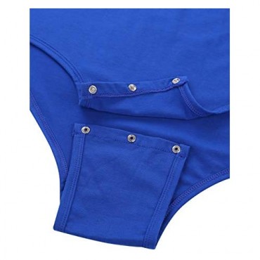 Choomomo Men's Cotton Short Sleeve Undershirt Button Crotch Thongs Leotard Bodysuit Jumpsuit