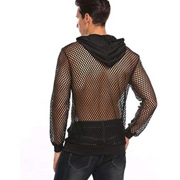 COOFANDY Men's Sexy Fishnet See Through Tank Top Muscle Workout T Shirt Mesh Transparent Tees Top