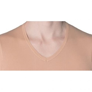 Covert Men's Invisible Undershirt Slim-Fitting Flesh Color Lightweight Cotton Oeko-Tex 100 Certified XS-XXL