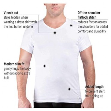 Ejis Sweat Defense Undershirt | V Neck | Underarm Sweat Proof Cotton