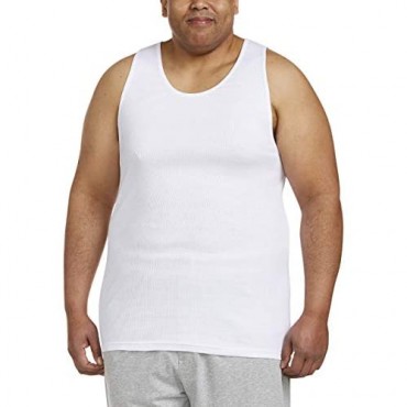 Essentials Men's Big and Tall 5-Pack Tank Undershirts fit by DXL