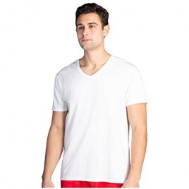 Fishers Finery Men's V Neck Modal Cotton Undershirt| Extra Length (White L 2pk)