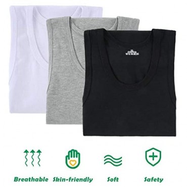 Geyoga 6 Pieces Men's Tank Tops Cotton Basic Undershirts Sleeveless T-Shirts for Men