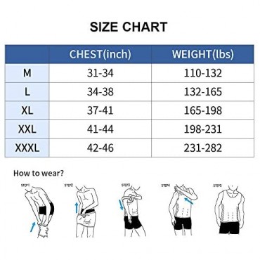 GSKS Mens Slimming Shirt Body Shaper Shapewear Tank Top Chest Compression Vest