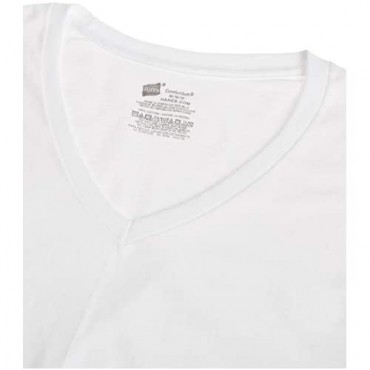Hanes Men's 6-Pack FreshIQ V-Neck T-Shirt White Small