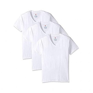 Hanes Tall Men's 3-Pack V-Neck T-Shirt with X-Temp Technology White