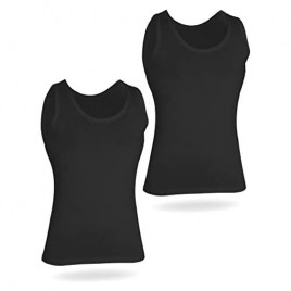HYKEE Tagless Men's Bamboo Soft Stretch Crew Neck Tank Tops - 2 Pack