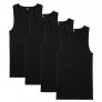LAPASA Men's 100% Cotton Ribbed Tank Tops Sleeveless Crewneck A-Shirts Basic Solid Undershirts Vests 4 Pack M35
