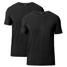 LAPASA Mens 2-Pack Undershirts Micro Modal Crew Neck Tag-Free T Shirts M07