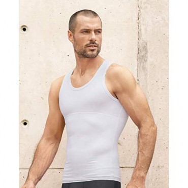 LEO Moderate Compression Shirt for Men - Slimming Tank top Undershirt