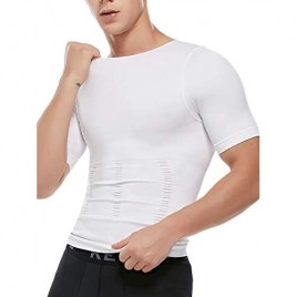 MISS MOLY Compression Shirts for Men Slimming Shirt Body Shaper Vest to Hide Gynecomastia Moobs Base Layer Tank Tops