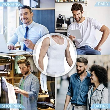 MISS MOLY Compression Shirts for Men to Hide Gynecomastia Moobs Slimming Body Shaper Vest Abs Tank Top Undershirt