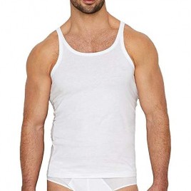 Muscle Alive Men's Basic Tank Top Undershirts Crew Neck Sleevless A-Shirts with Thin Strap (3-Pack)