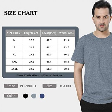 POPINDEX T Shirts for Men Short Sleeve Tee Undershirt (100% Cotton)