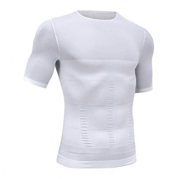 RIBIKA Mens Compression Shirt Tummy Control Body Shaper Vest Workout Tank Tops Slimming Undershirts