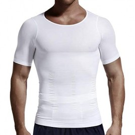 RIBIKA Mens Compression Shirt Tummy Control Body Shaper Vest Workout Tank Tops Slimming Undershirts