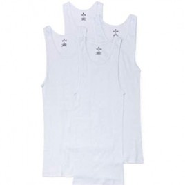 Stafford 4-Pack Men's 100% Cotton Ribbed Tank Top Shirts White