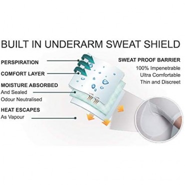 Sweatproof Undershirt for Men Crew Neck White Sweat Pads