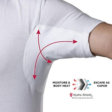 Sweatproof Undershirt for Men with Underarm Sweat Pads (Original Fit V-Neck)