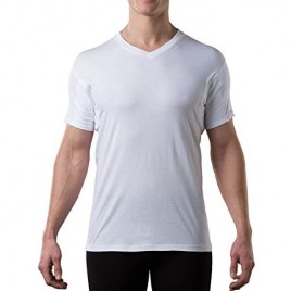 Sweatproof Undershirt for Men with Underarm Sweat Pads (Original Fit V-Neck)
