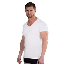 UnderFit Men's V-Neck Undershirt with ProModal Fabric