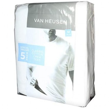 Van Heusen Men's 5 Pack Crew Neck Undershirt T-Shirt