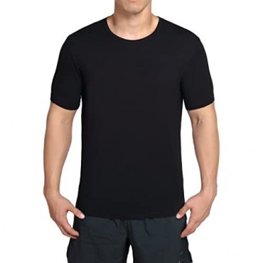worboo Bamboo T-Shirt for Men Breathable Soft Plain Men's Undershirts - Crew Neck