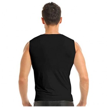 YiZYiF Men's Sequins Sleeveless Fitted T-Shirt Training Basic Tank Top Clubwear