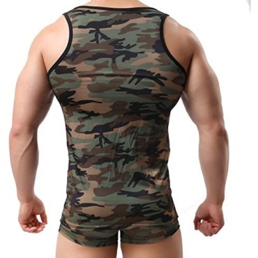 YUFEIDA Men's Camouflage Undershirt Vest Tank Top Gym Sleeveless Shirts Jersey
