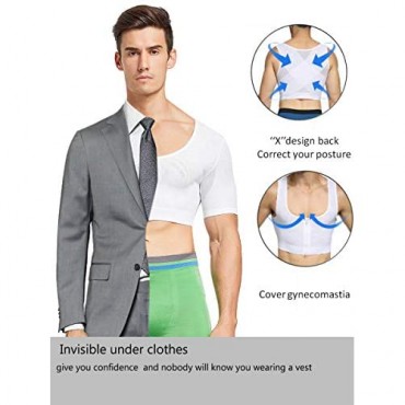 Compression Shirt Black Shirt Tummy Control White Top Shapewear for Men