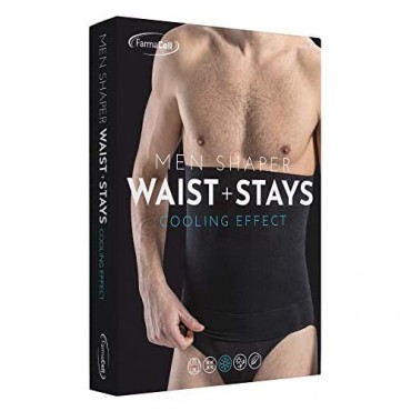 Farmacell Man 405BS Men's Waist Control Girdle Firm Body Shaping with Back splints 100% Made in Italy