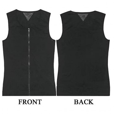 FEOYA Slimming Body Shaper Tank Tops Zipper Tummy Compression Vest Undershirt for Men