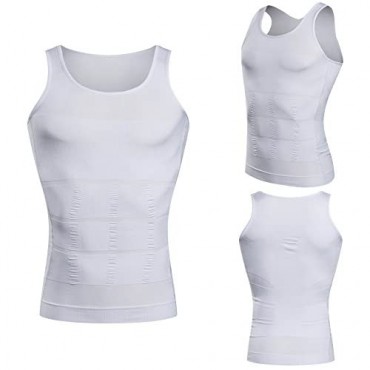 HANERDUN Men Compression Shirt Slimming Body Shaper Vest Tummy Control Shapewear Abdomen Undershirt