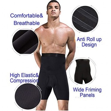 HEXIN Mens High Waist Compression Shapewear Slimming Body Shaper Tummy Control Shorts Briefs Underwear