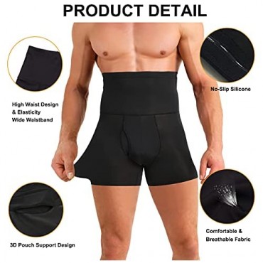 IFKODEI Men Tummy Control Shapewear Shorts High Waist Slimming Body Shaper Girdle Compression Underwear Boxer Brief