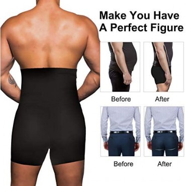 IFKODEI Men Tummy Control Shapewear Shorts High Waist Slimming Body Shaper Girdle Compression Underwear Boxer Brief