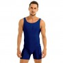 inlzdz Men's Spandex Short Tank Bodysuit Workout Gym Dance Biketard Unitard Dancewear