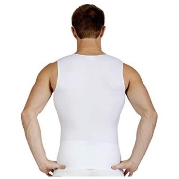 Insta Slim Mens Compression Sleeveless V Neck Muscle Shirt- Slimming Body Shaper Undershirt