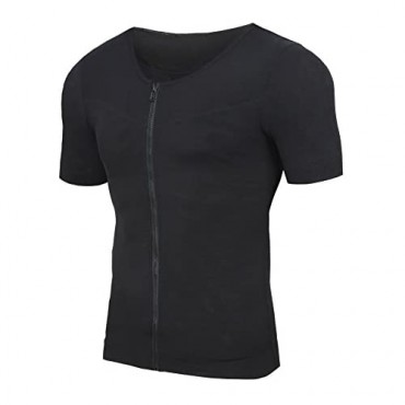 iYunyi Men's Slimming Body Shaper Front Zipper Tummy Waist Compression Shirt