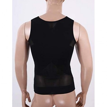 Kaerm Men‘s Sleeveless Shapewear Undershirt Body Shaper Vest Slim Compression Shirt for Gym Workout Sports