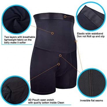 KOCLES Men Tummy Control Shorts High Waist Slimming Body Shaper Compression Shapewear Belly Girdle Underwear Boxer Briefs