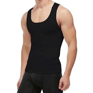KOCLES Mens Slimming Body Shaper Compression Tank Top Vest Shirt Abs Shapewear